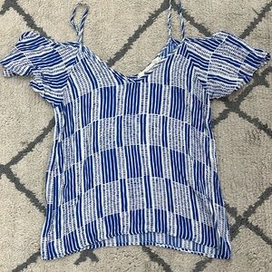 the impeccable pig - Blue&White Off the shoulder blouse - Great condition